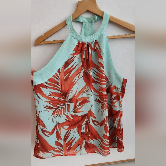 H&M halter top, tropical pattern, Size 4 - Picture 1 of 5